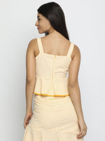 Load image into Gallery viewer, IS.U Yellow Ruffle Crop Top