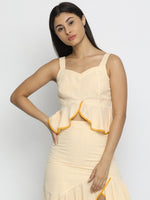 Load image into Gallery viewer, IS.U Yellow Ruffle Crop Top
