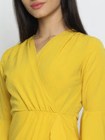 Load image into Gallery viewer, IS.U Yellow Wrap Dress