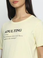 Load image into Gallery viewer, IS.U Pastel Yellow Round Neck T-shirt