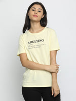 Load image into Gallery viewer, IS.U Pastel Yellow Round Neck T-shirt