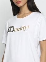 Load image into Gallery viewer, IS.U White Round Neck T-shirt