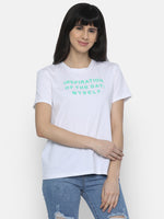 Load image into Gallery viewer, IS.U White Round Neck T-shirt