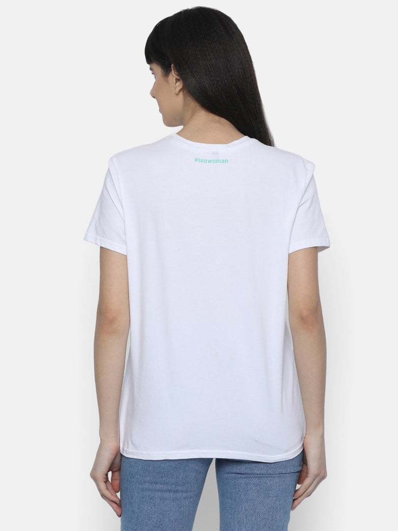 IS.U White Round Neck T-shirt
