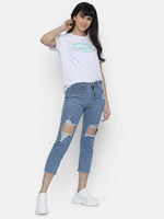 Load image into Gallery viewer, IS.U White Round Neck T-shirt
