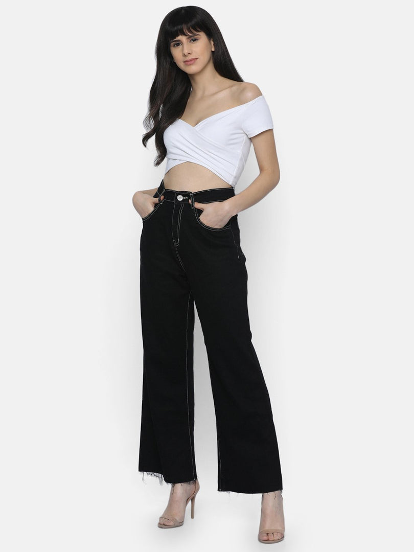 IS.U Black Wide Leg Denim