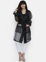 Load image into Gallery viewer, IS.U Black Organza Long Jacket
