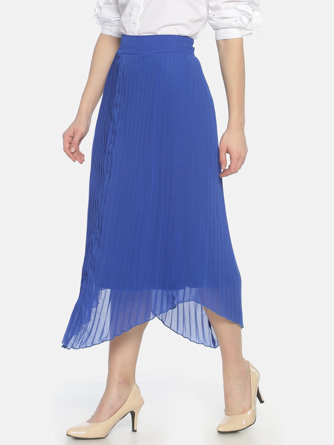 IS.U Royal Blue Pleated  Skirt