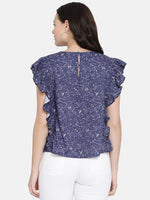 Load image into Gallery viewer, IS.U Navy Sleeveless Frill Top