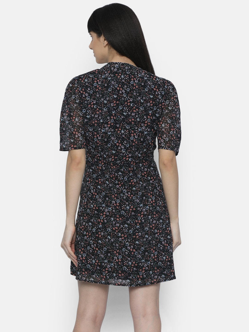 IS.U Black V-Neck Button Down Dress