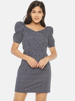 Load image into Gallery viewer, IS.U Navy Wrap Neck Dress