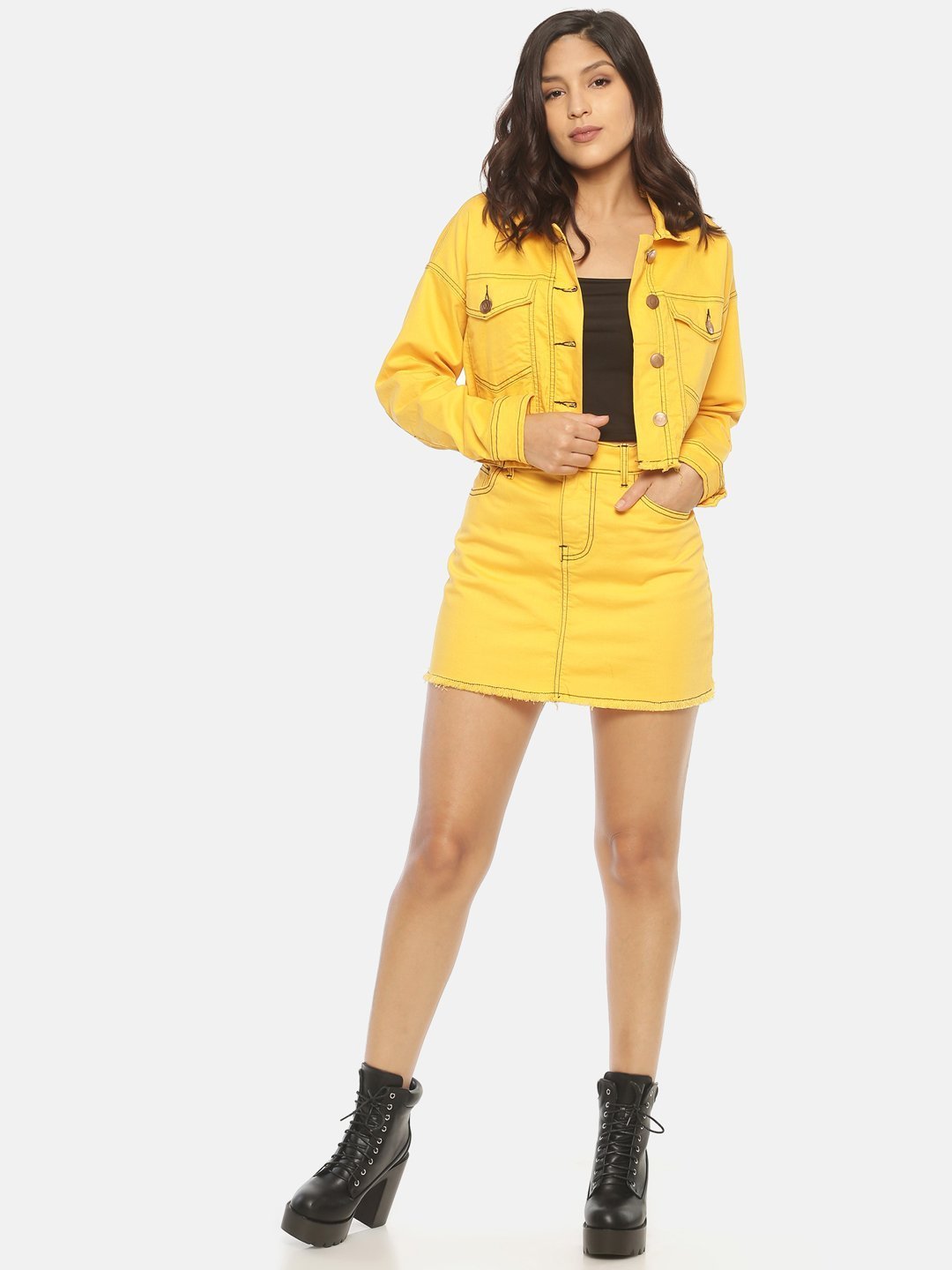 Full Sleeves Men Yellow Denim Jacket at best price in Buxar | ID:  22858555362
