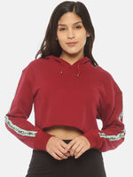 Load image into Gallery viewer, IS.U Maroon Cropped Hoodie
