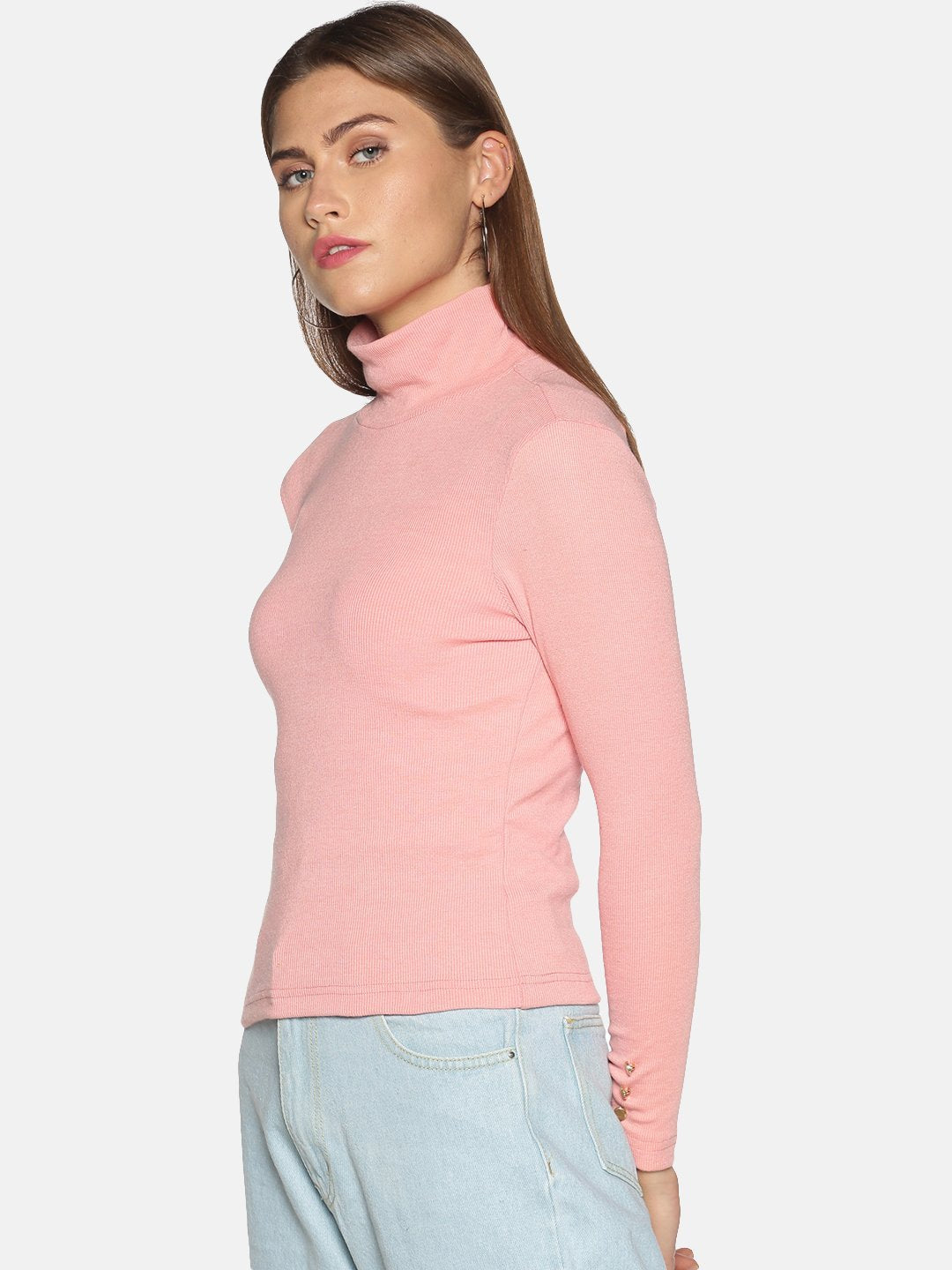 IS.U Pink Long Sleeve Knitted Top