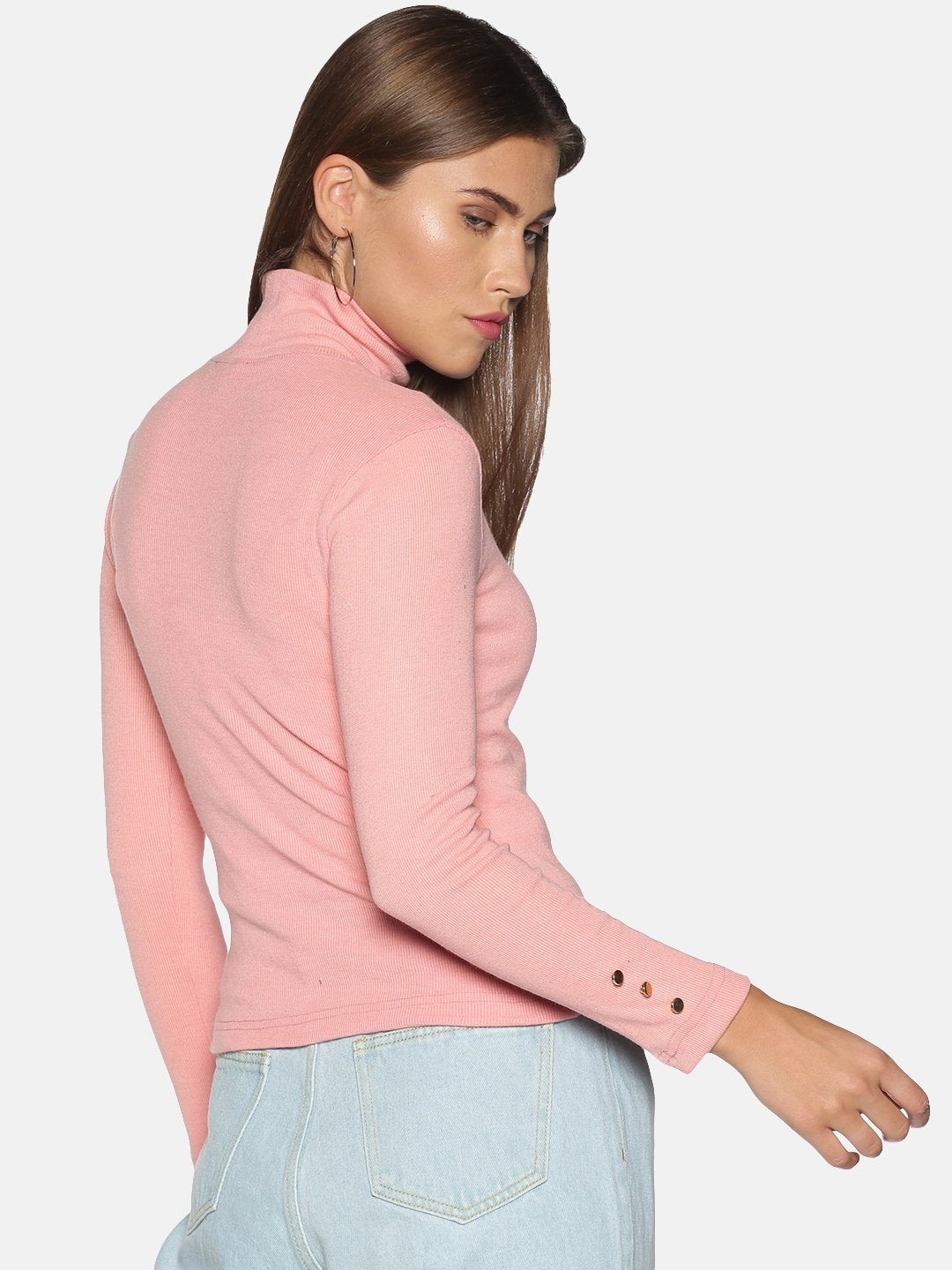 IS.U Pink Long Sleeve Knitted Top