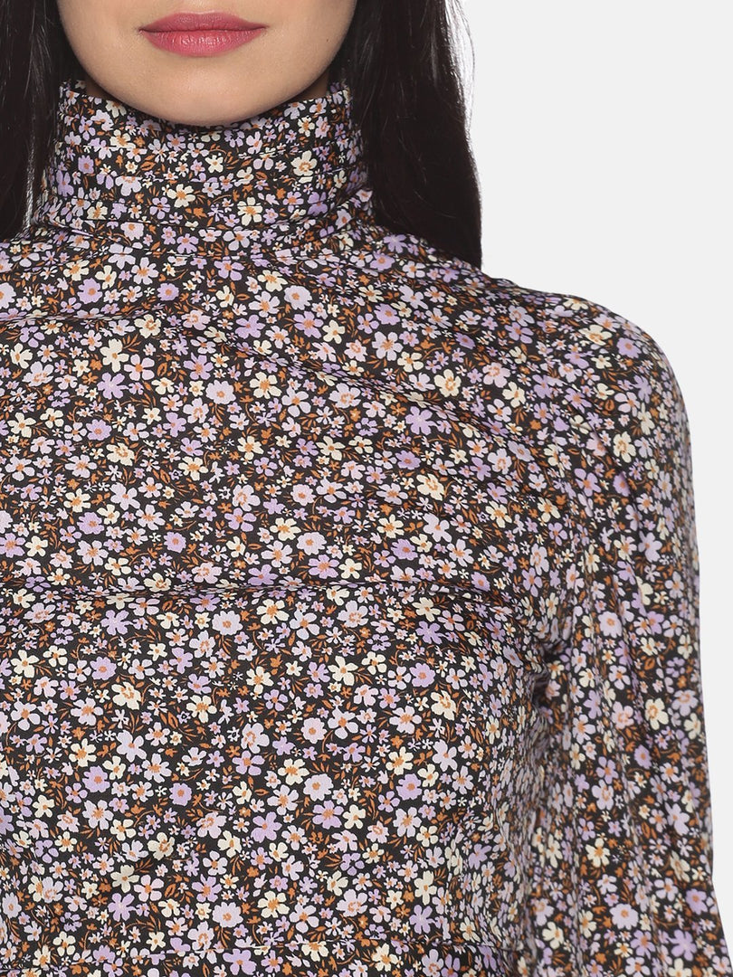IS.U Multi Floral Open Back Crop Top