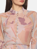 Load image into Gallery viewer, IS.U Beige Balloon Sleeve Buttoned Midaxi Dress
