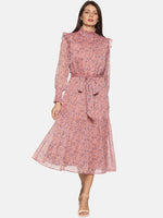 Load image into Gallery viewer, IS.U Pink Shimmer Tiered Midaxi Dress