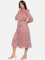 Load image into Gallery viewer, IS.U Pink Shimmer Tiered Midaxi Dress
