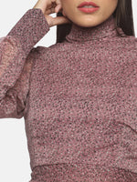 Load image into Gallery viewer, IS.U Pink all over ditsy printed open back top
