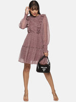 Load image into Gallery viewer, IS.U Pink ruffle tiered short dress