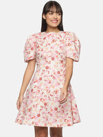 Load image into Gallery viewer, IS.U Pleasted puff sleeve flair short dress