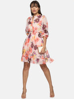 Load image into Gallery viewer, IS.U Multicolor floral printed voluminous short dress
