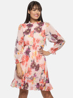 Load image into Gallery viewer, IS.U Multicolor floral printed voluminous short dress