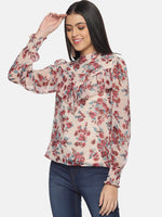 Load image into Gallery viewer, IS.U Front ruffle all over floral printed top
