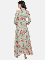 Load image into Gallery viewer, IS.U Balloon Sleeve Buttoned Midaxi Dress