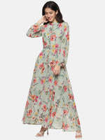 Load image into Gallery viewer, IS.U Balloon Sleeve Buttoned Midaxi Dress