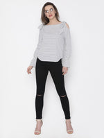 Load image into Gallery viewer, IS.U White Cold Shoulder Top
