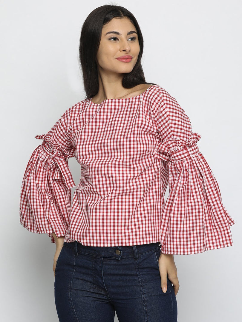 IS.U Red Gingham Top