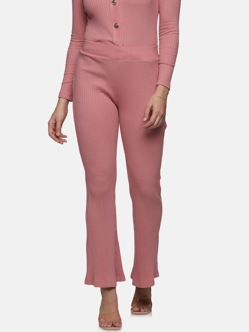 IS.U Mauveglow Rib Bootcut Pant