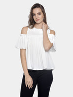 Load image into Gallery viewer, IS.U White Cold Shoulder Top
