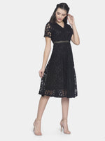 Load image into Gallery viewer, IS.U Black Lace Dress