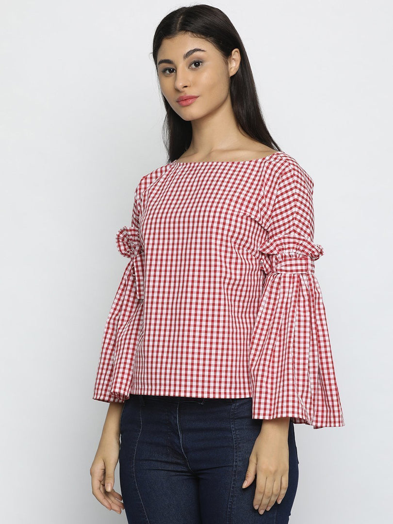IS.U Red Gingham Top