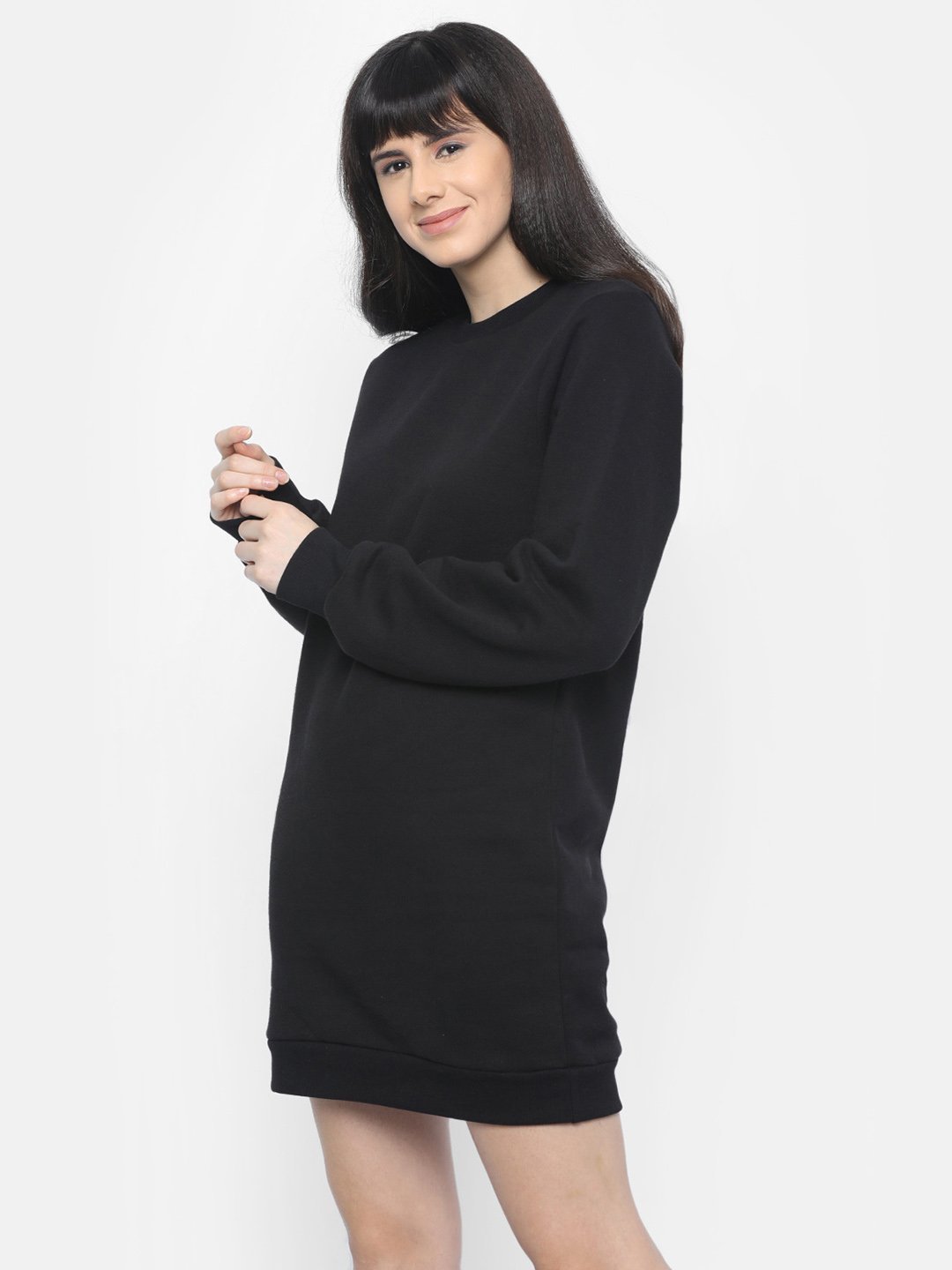 IS.U Black Sweatshirt Dress