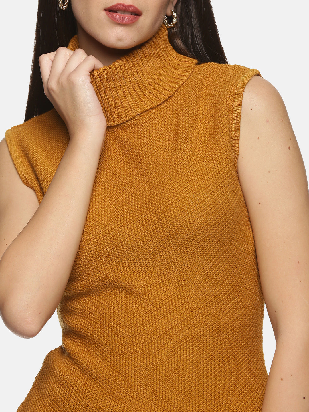 High neck sleeveless outlet sweater