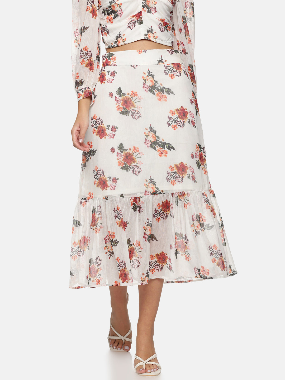IS.U Floral  Gathered Skirt