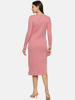Load image into Gallery viewer, IS.U Mauve Cutout Midaxi Knit Dress