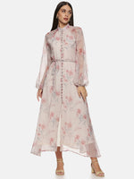 Load image into Gallery viewer, IS.U Floral Balloon Sleeve Button Down Midaxi Dress