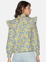 Load image into Gallery viewer, IS.U Multicolor Floral Peasant Sleeve Top