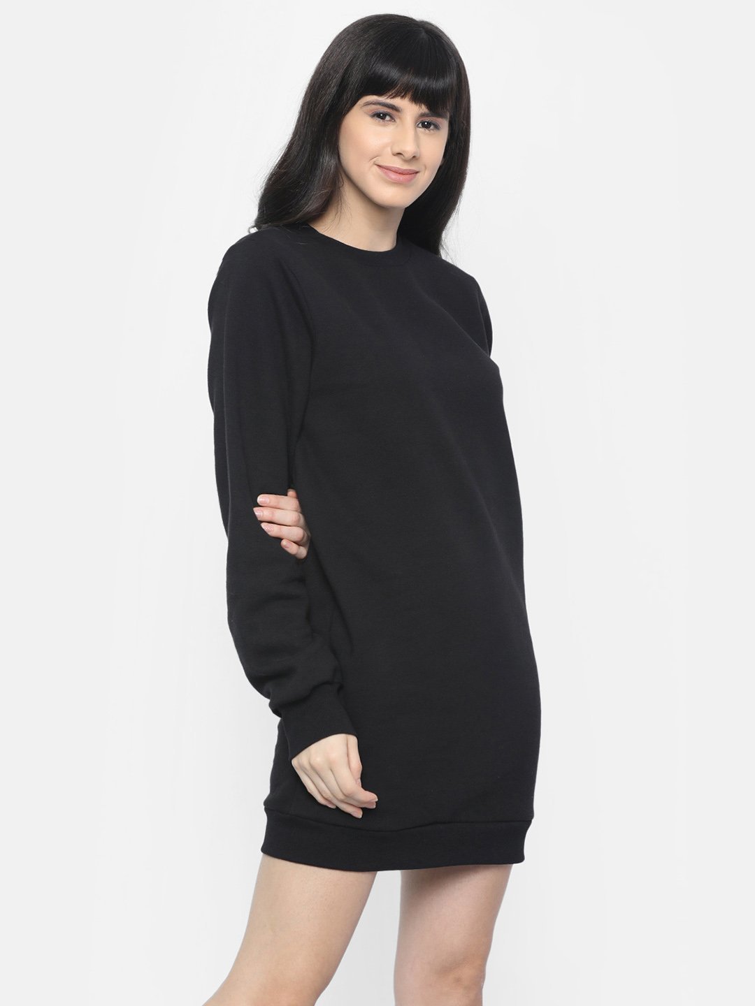 IS.U Black Sweatshirt Dress