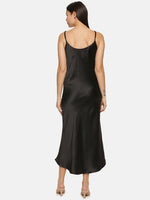 Load image into Gallery viewer, IS.U Black Cowl Neck Slip Dress