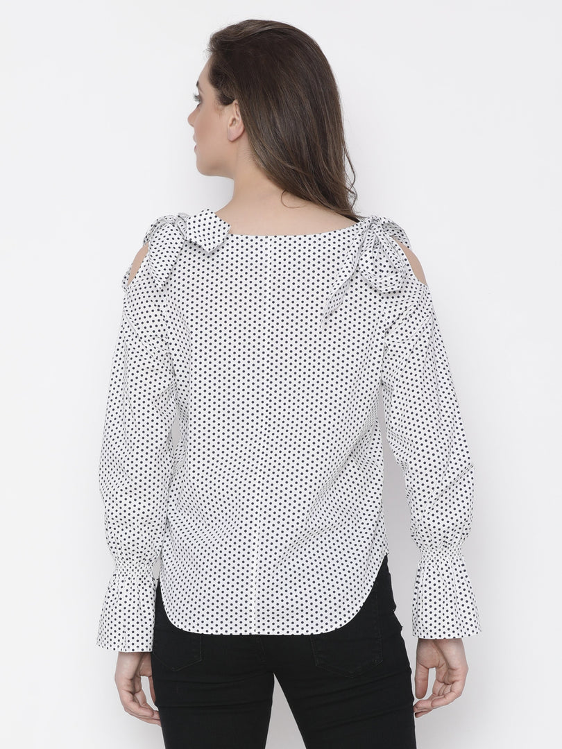IS.U White Cold Shoulder Top