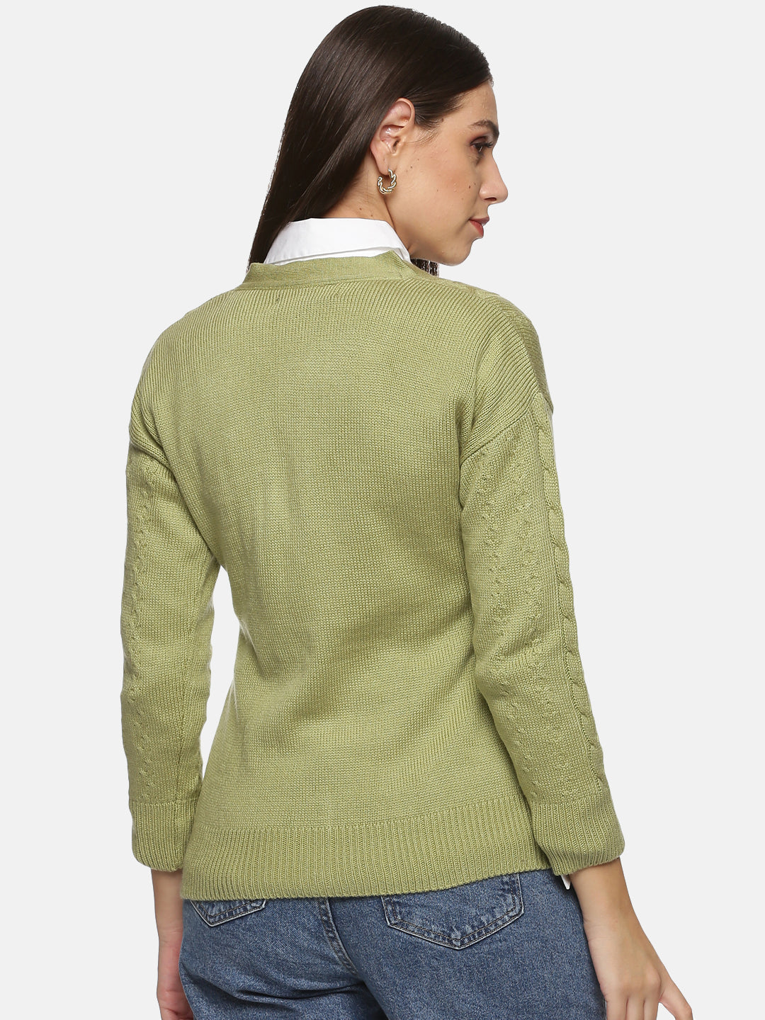 Buy V-Neck Cardigan For Women In Green