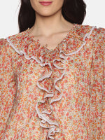 Load image into Gallery viewer, IS.U Floral Ruffled Long Sleeve Top
