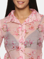 Load image into Gallery viewer, IS.U Pink Floral Organza Top
