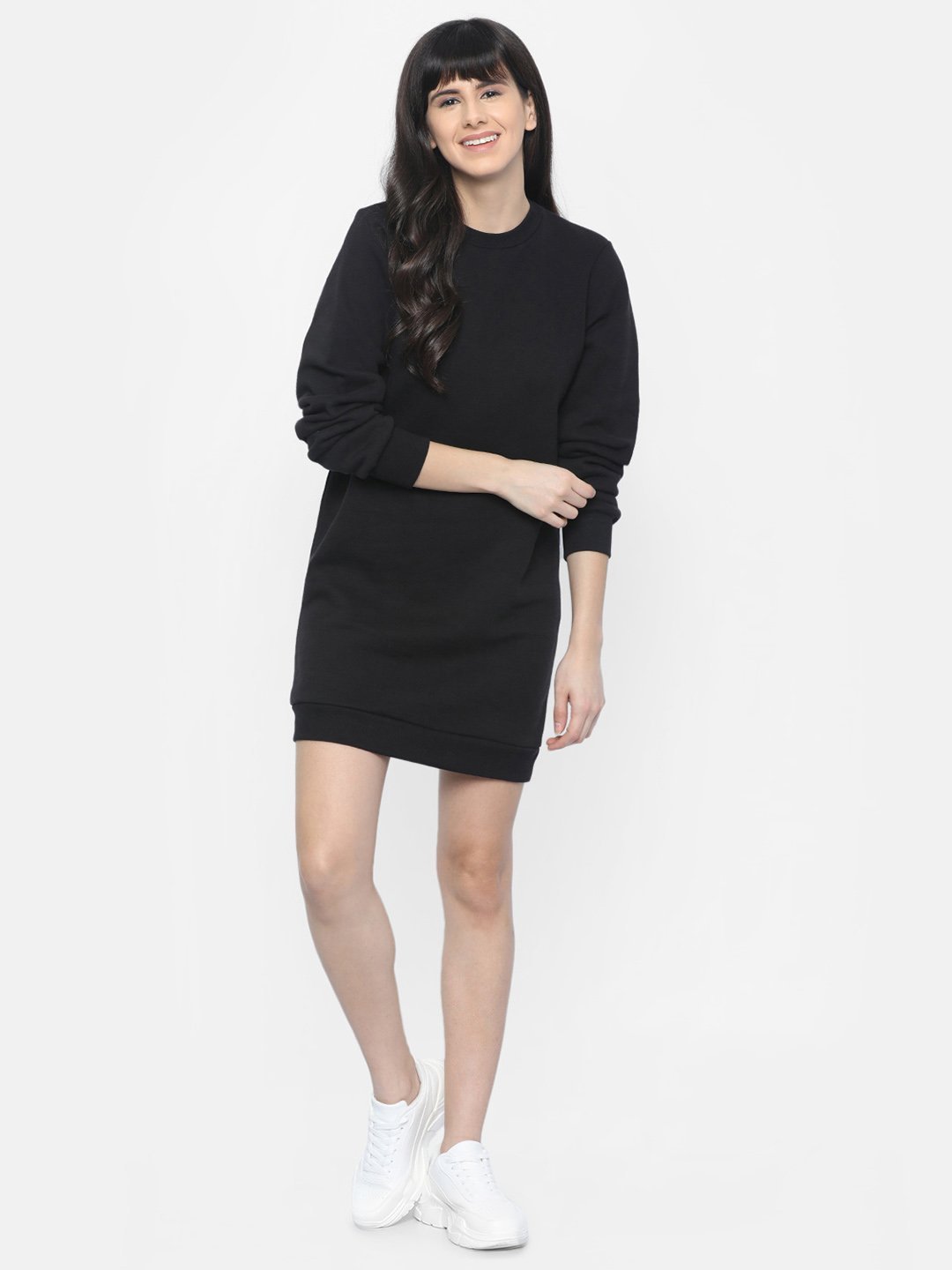 IS.U Black Sweatshirt Dress